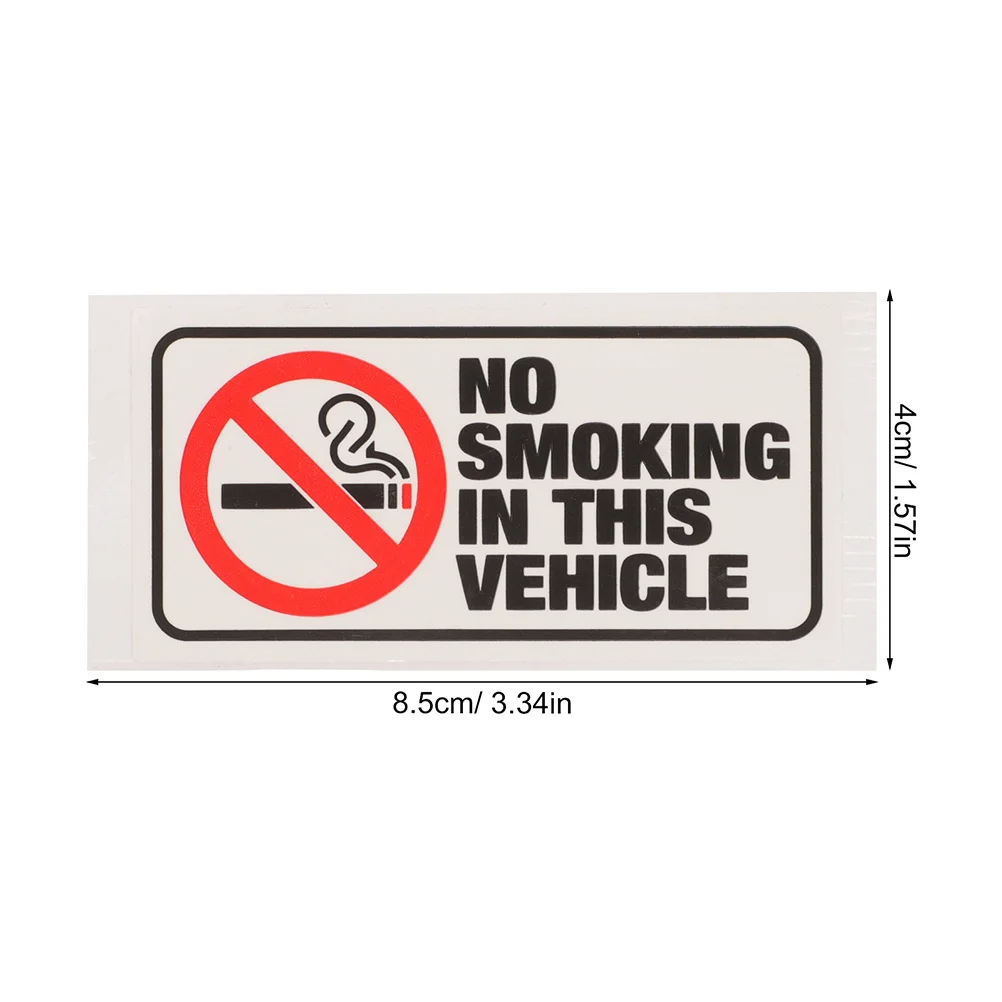 8Pcs No Smoking Stickers for Vehicles Copperplate Adhesive Waterproof No Smoking in This Vehicle Decals Car Door Window Label