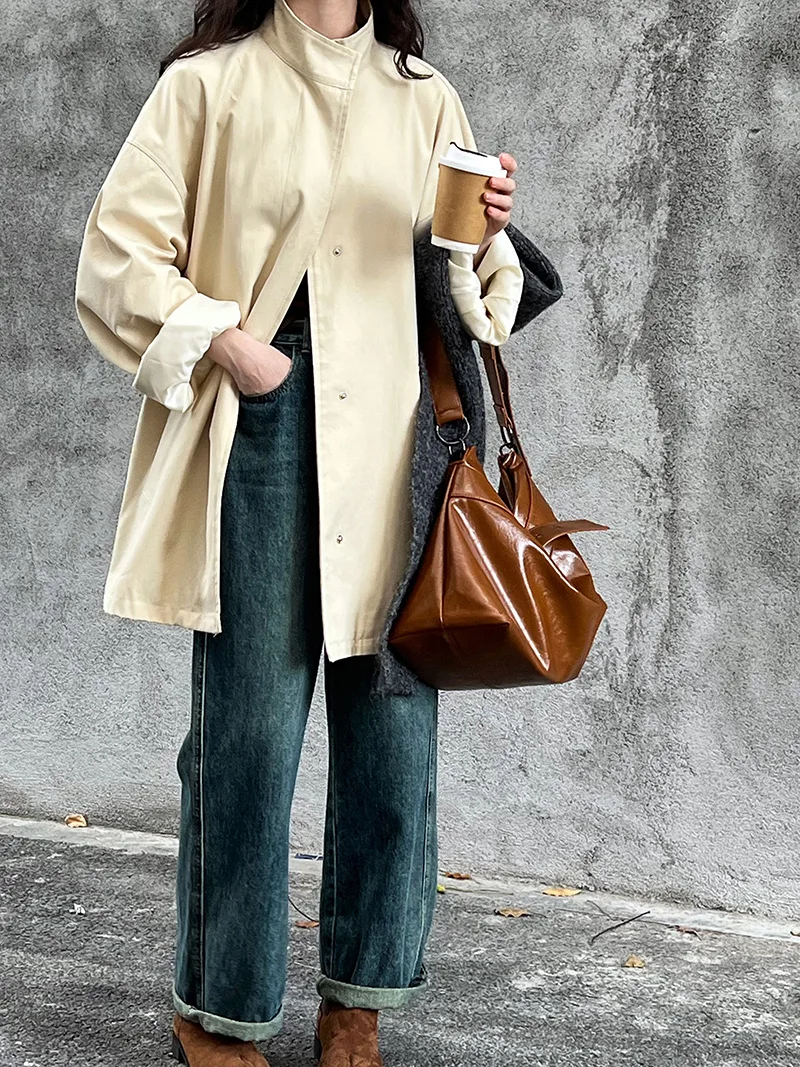 LANMREM Temperament Short Trench For Women Lapel Single Breasted Solid Color Pockets Design Coat 2026 Spring Autumn New 2Z2225 21 IMG_7902(20230920-152450).jpg