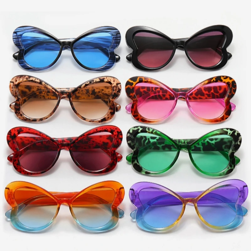 Trendy Women Colorful Sunglasses for Party Driving Large Cat Eye Frame Glasse Ladies New Hip-hop Decorative UV400 Sunglasses