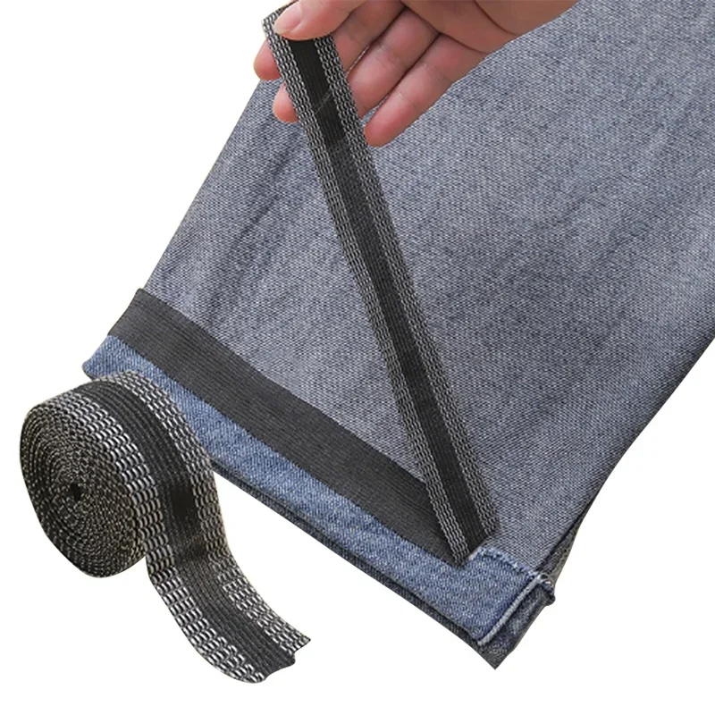 5M Calças Borda Encurtar Colar Auto-Adesivo Calças Boca Hem Ferro-em Hemming Fita Jeans Calças DIY Costura Livre Calças de Tecido Patch