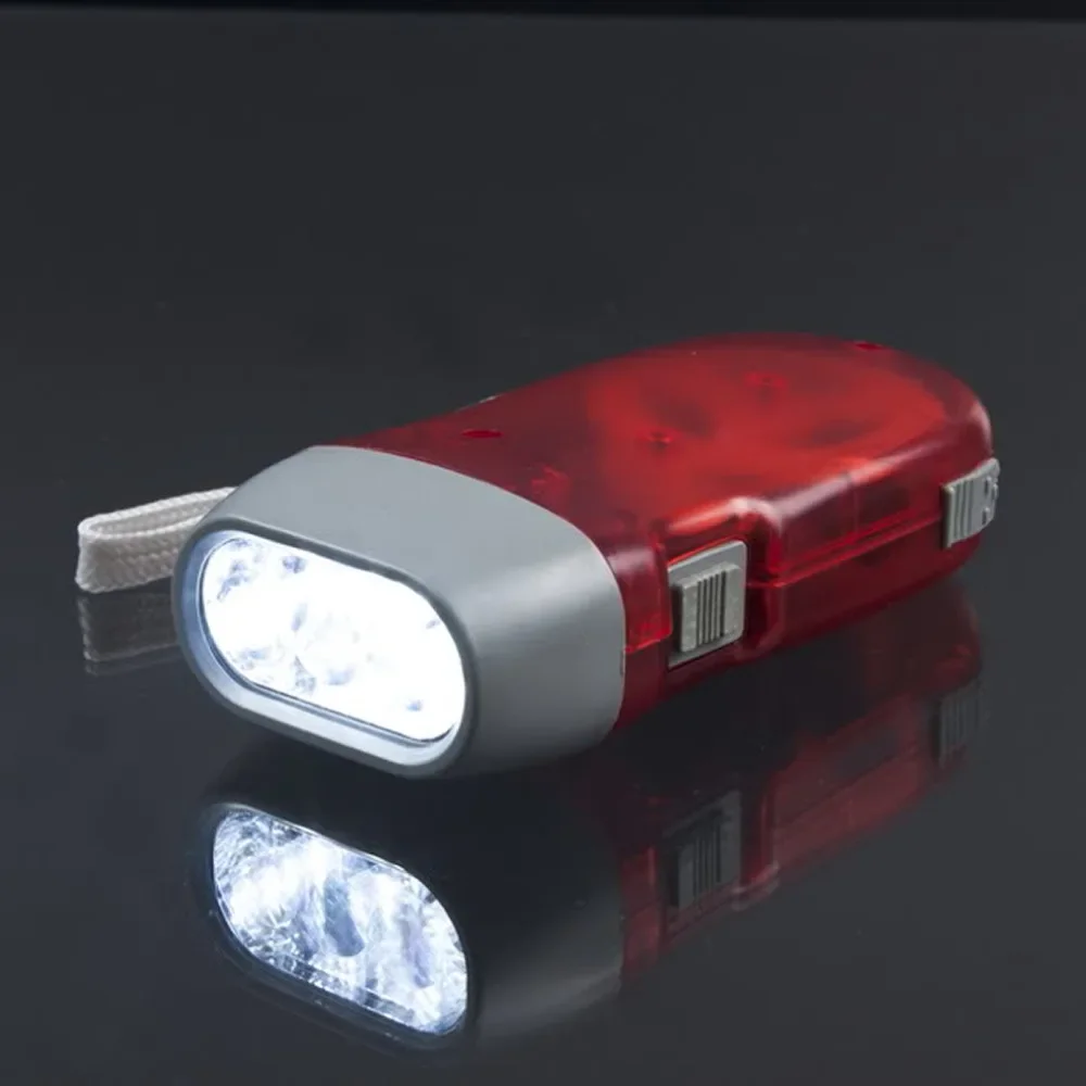 3 LED Hand Pressing Dynamo Crank Power Wind Up Flashlight Torch Light Hand Press Crank Camping Lamp Light