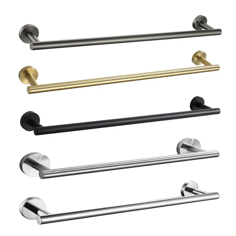 

Bath Towel Bar Towel Rack Wall Mounted Single Bar Polished Chrome/Brushed Gold/Brushed Nickel/Black Stainless Steel