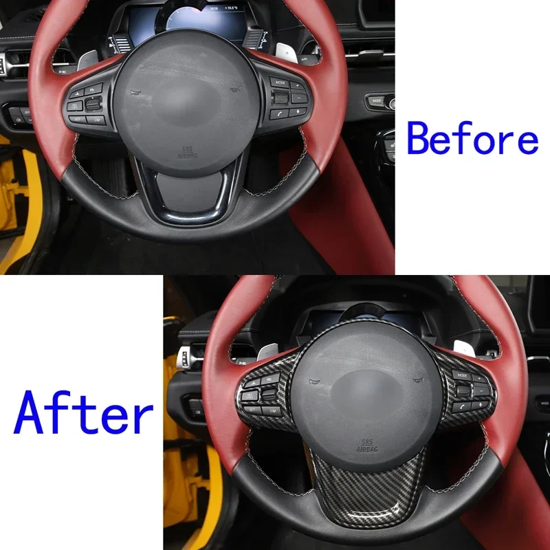 

For 2019-22 Toyota GR Supra MK5 A90 ABS Carbon Fiber Car Steering Wheel Decorative Frame Cover Sticker Car Interior Accessories