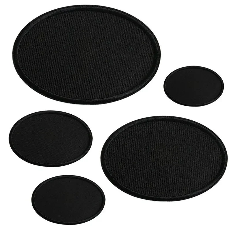 All Black Embroidered Appliques Thermo Adhesive Stickers for Clothing Holes Patch DIY Sewing Fabric Multi Size Iron on Patches