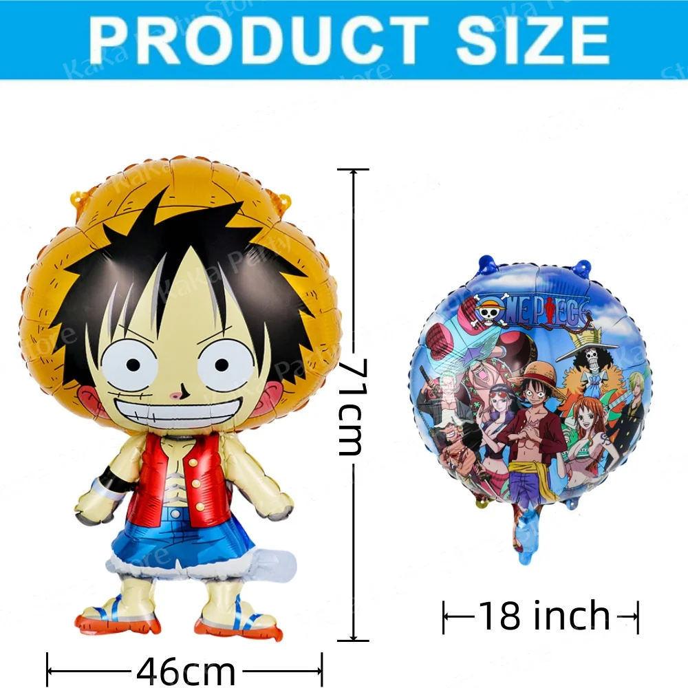 5 szt. Jednoczęściowy balony na imprezę Anime Luffy folia aluminiowa zestaw balonów Baby Shower dekoracje na imprezę urodzinową zabawka dla dzieci