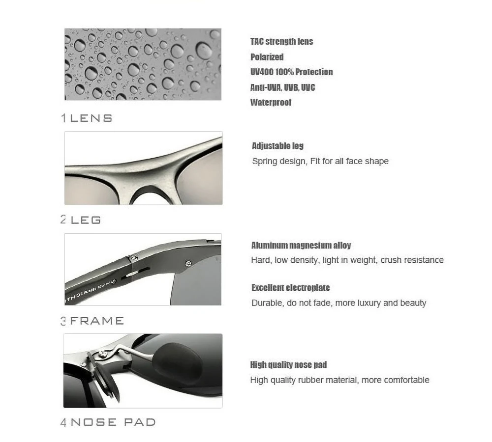 VEITHDIA Sonnenbrille Aluminium Männer Polarisierte UV400 Objektiv Sport Outdoor Fahren Brillen Zubehör Radfahren Gläser Für Männliche 6520 – Detail 22
