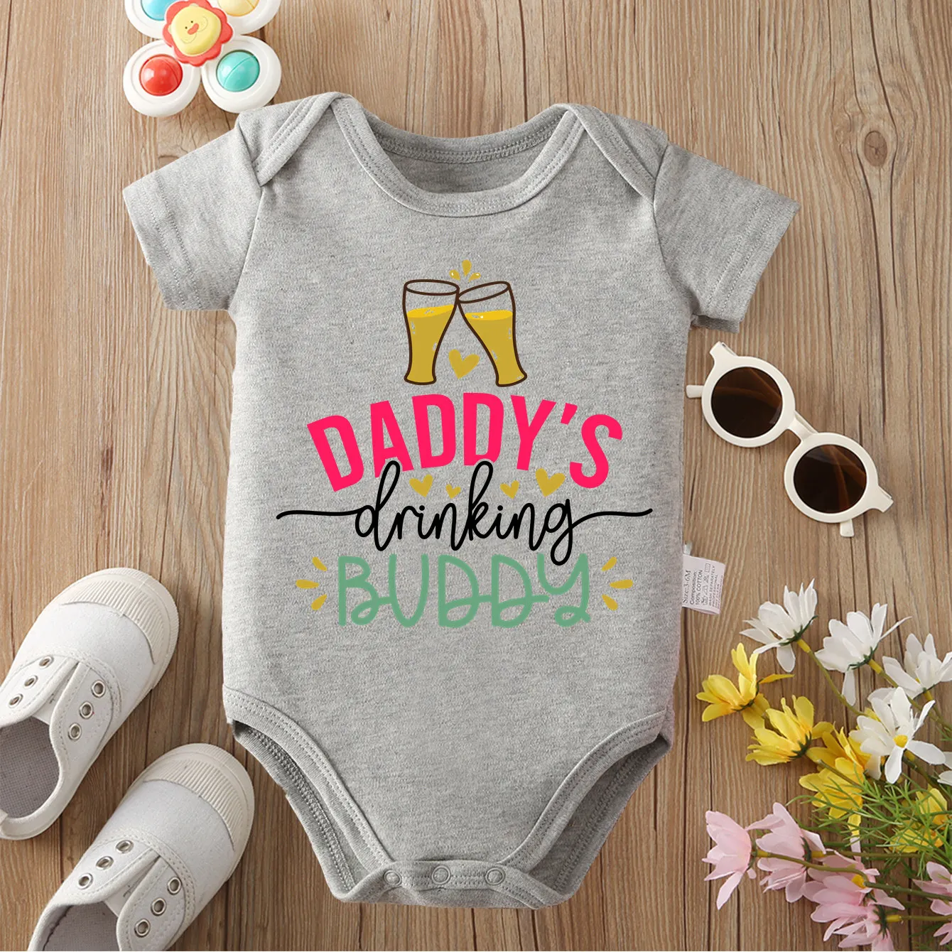 

Happy Joyful Family Exquisite Print Pure Cotton Onesie Comfortable Cloths Bodysuit for Baby Jumpsuit for 0 To 12 Months Newborn