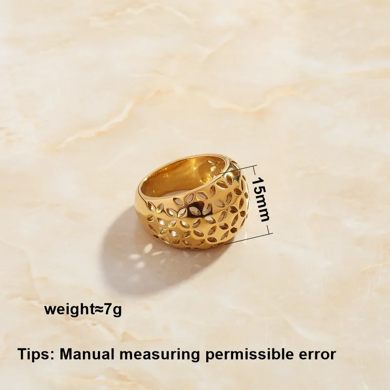 SOMMAR Hot selling Gold color size 6 7 8 Girl wedding ring Fine patterned hollow ring prices in euros diy  