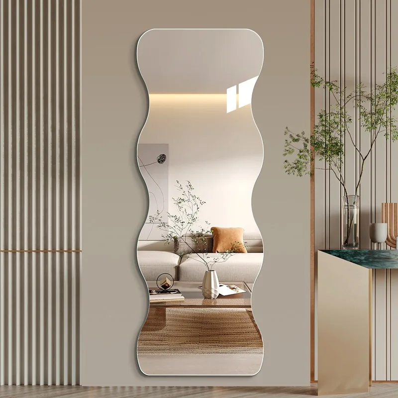 

Internet celebrity wave special-shaped -wall-mounted household full-length mirror cloakroom fitting