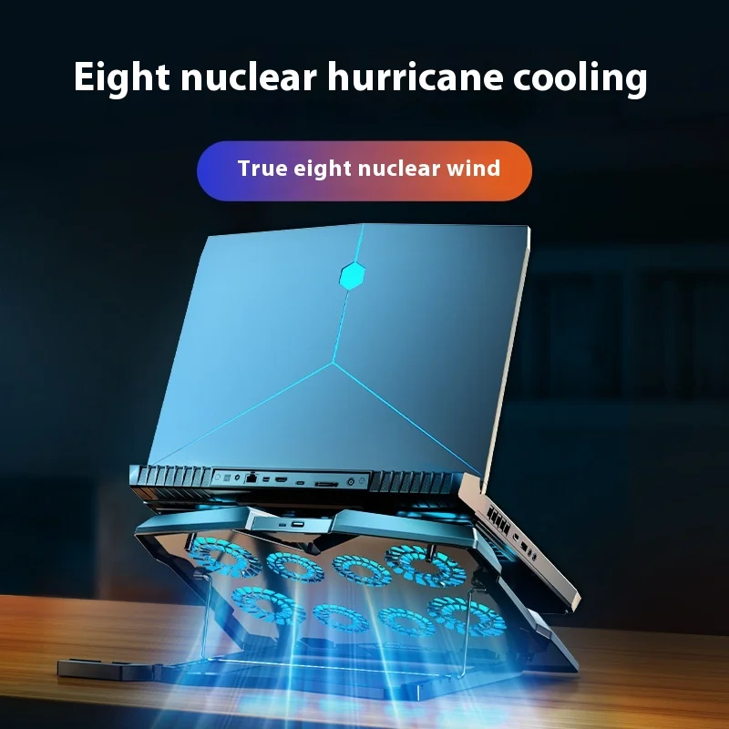 

Gaming Laptop Cooler Six Fan Led Screen Two USB Port Rgb Lighting Laptop Cooling Pad Notebook Stand for Laptop 12-17