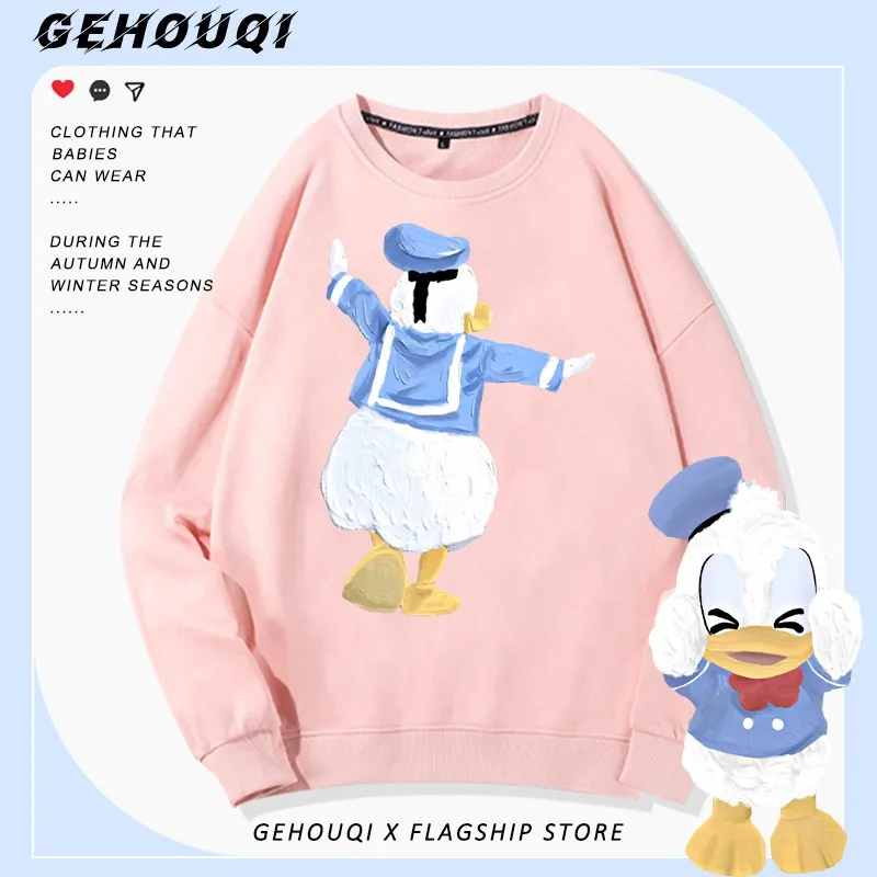 

Disney Graffiti Winnie Around The Crewneck Hoodie Women 2024 New Donald Duck Star Delo Girls Clothes Cotton