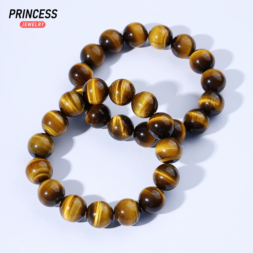 A++ Natural Brown Yellow Tiger Eye 14mm Bracelet Loose Beads for Jewelry Making Wholesale Stone Beads DIY Accessories