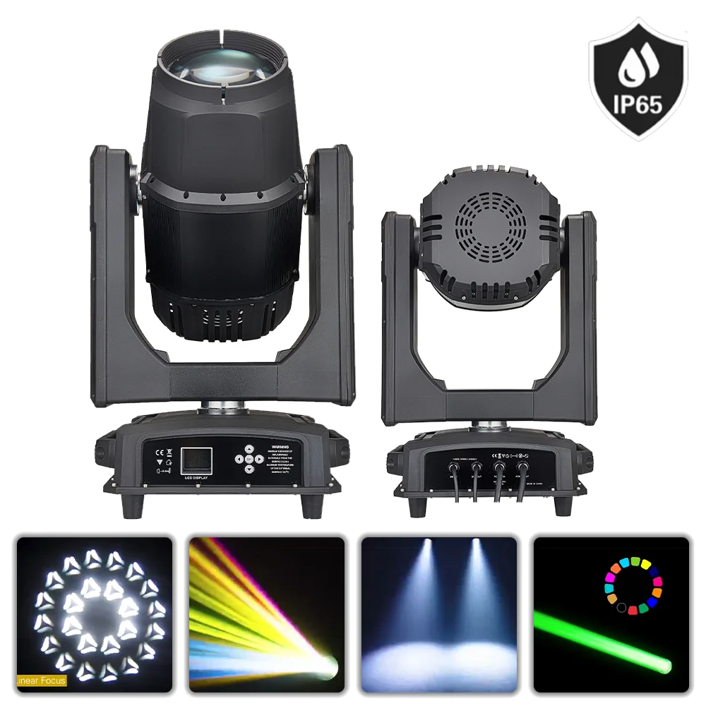 IP65 380w Bulb Waterproof Beam moving head light with 14 color 14 Gobo Double Prisms rainbow focus frost effect for DJ Disco bar
