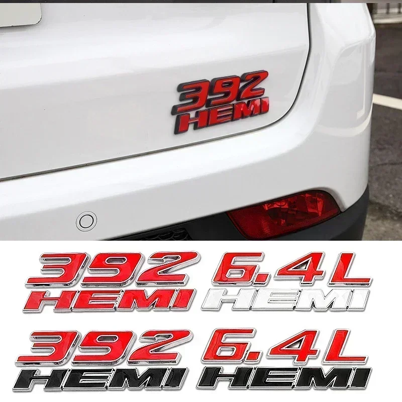 3D Metal 392 6.4L Hemi Engine Logo Badge Emblem Car Stickers For Dodge Charger Dart Caliber Journey Car Styling Accessories