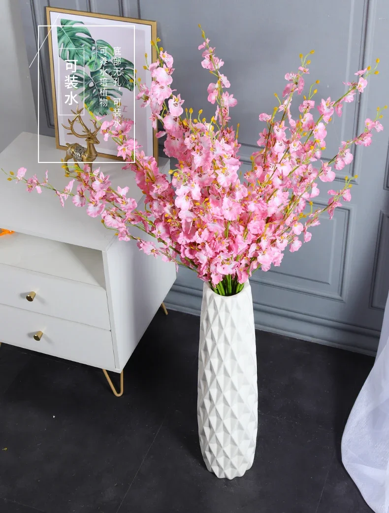 

Минималистичная белая большая напольная керамическая ваза для интерьера, гидропоники, декоративные цветочные горшки, растения, шураны, стол для гостиной