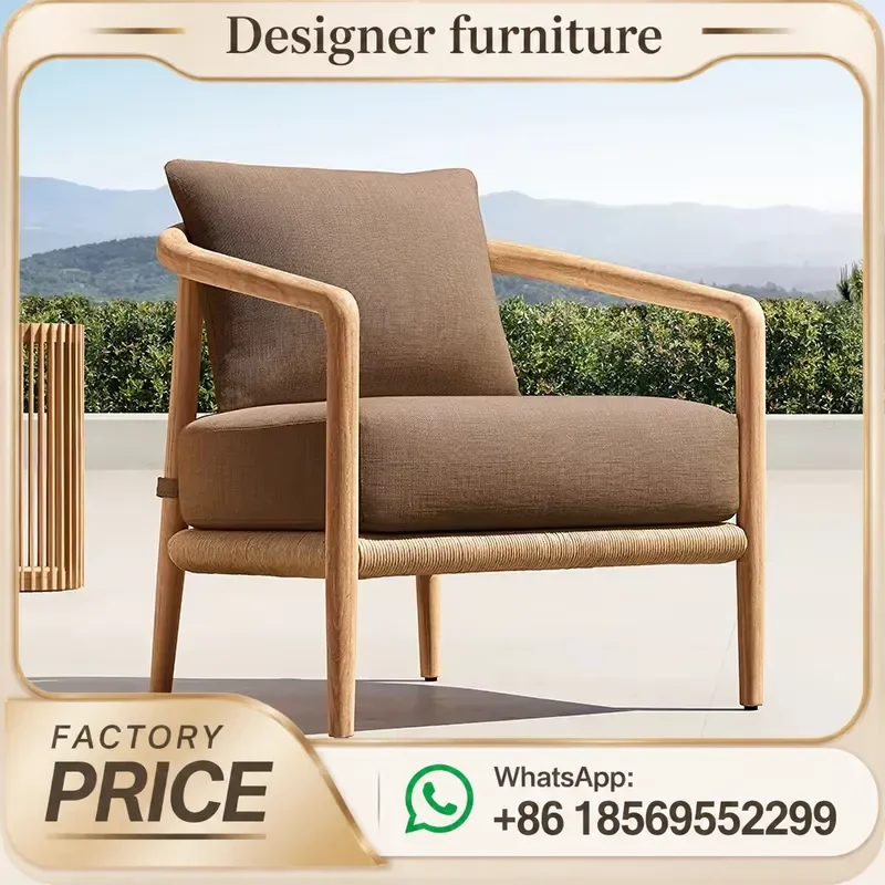 Teak Sofa Set Outdoor Wooden Patio Furniture For Villa Garden Courtyard All Weather High End Leisure