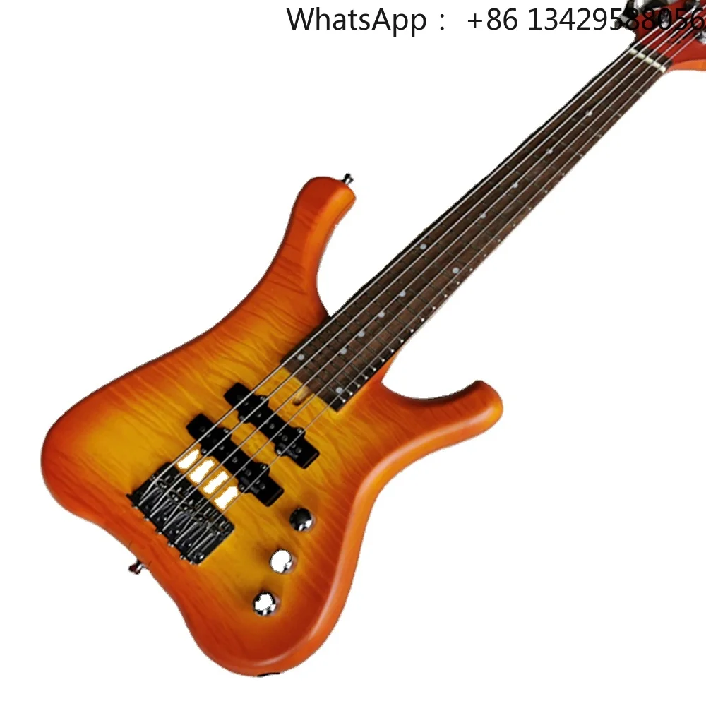 Flyoung 5 Strings Electric Bass Guitar Short 30 Inch Scale Length Bass Rosewood Fretboard Bass
