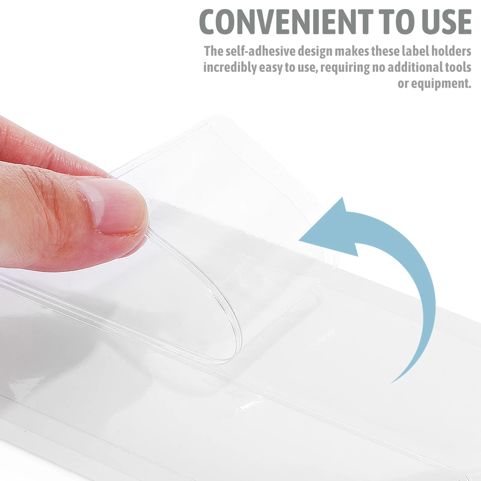 60 Pcs Transparent Self-adhesive Label Bag Clear Index Card Holder Pockets Name Tags Binder Stickers
