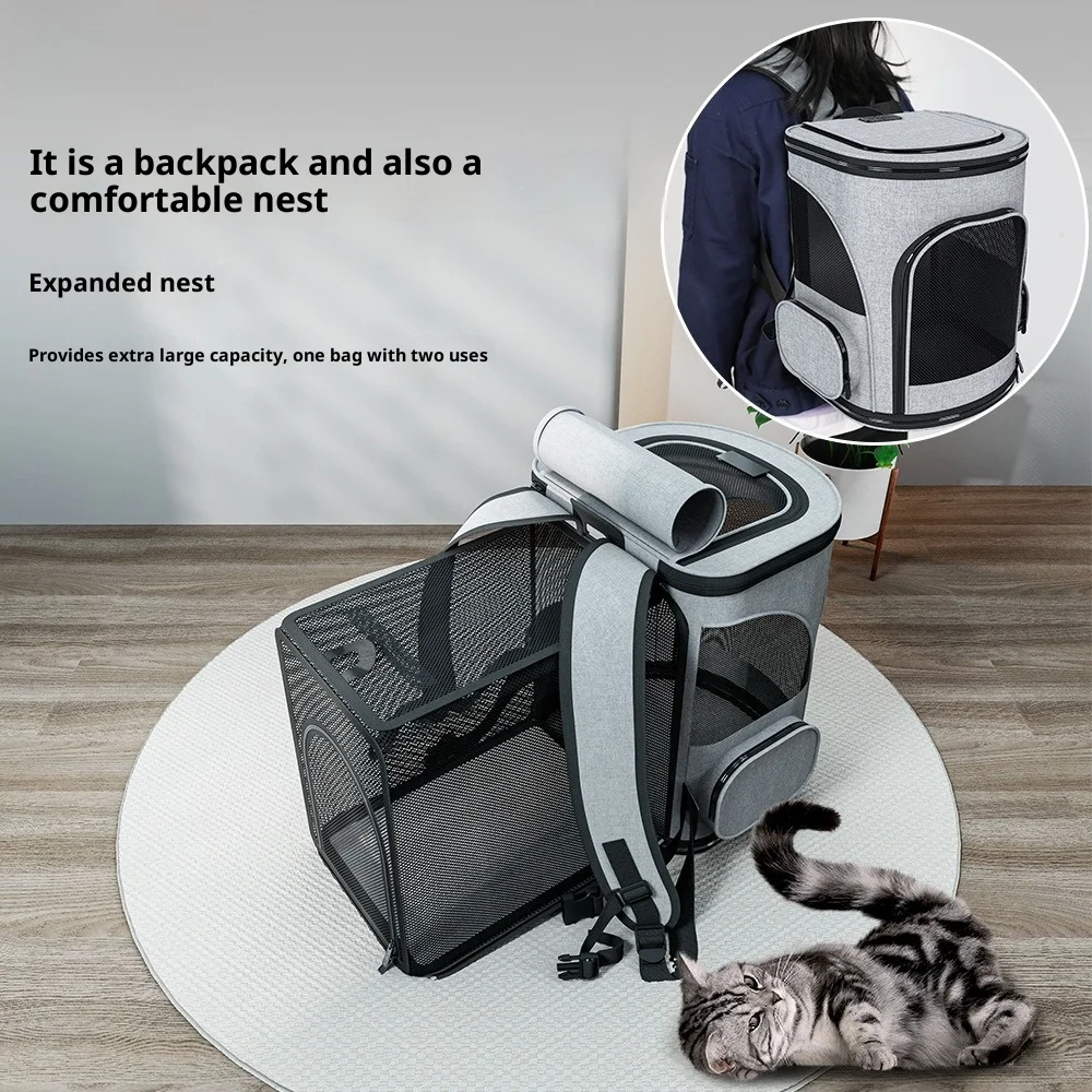 Mochila porta mascotas cápsula transpirable para perros y gatos - imagen 4