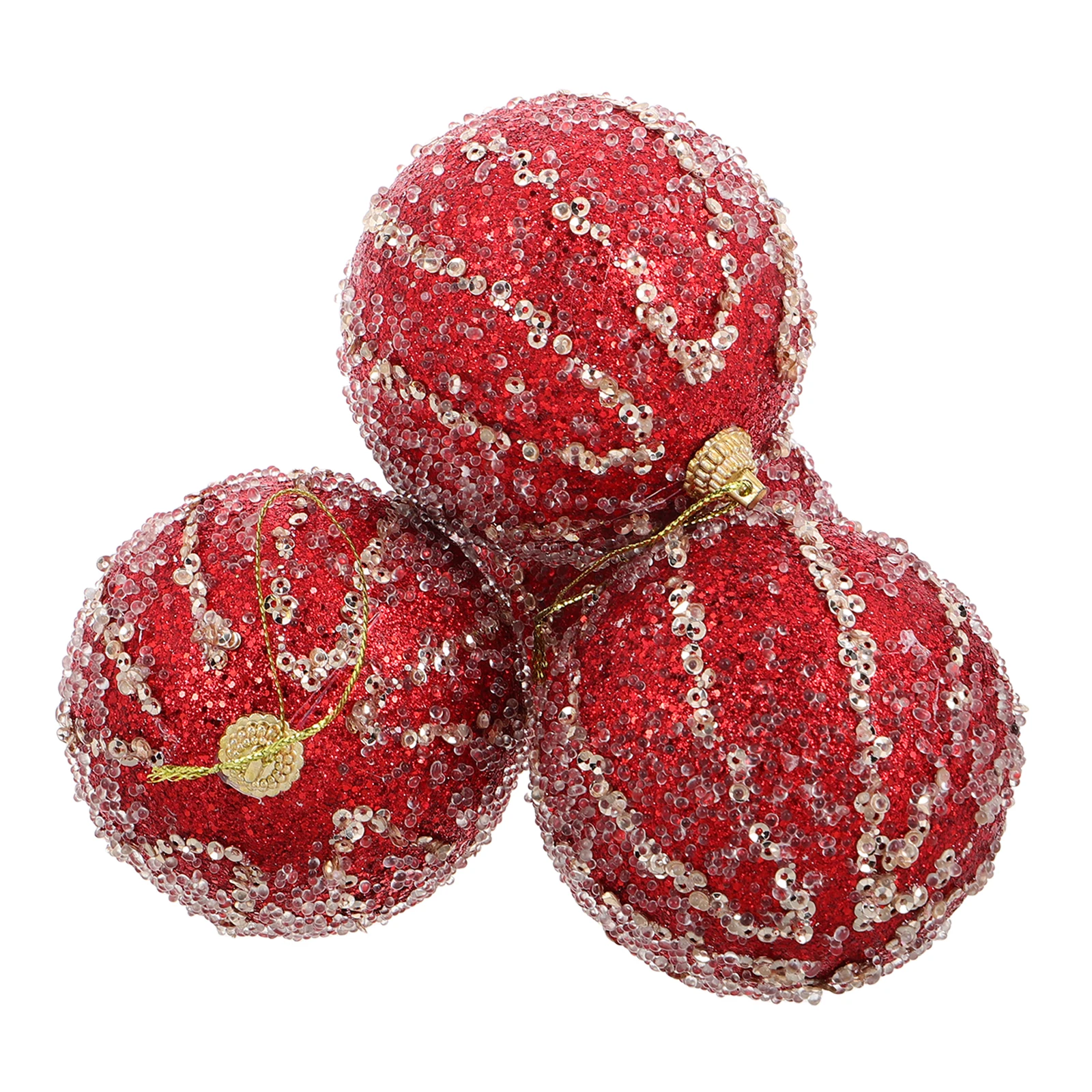 

4 Pcs 8cm Christmas Decoration Balls Durable Foam naments for Tree Party Xmas Celebrations Holiday Decor