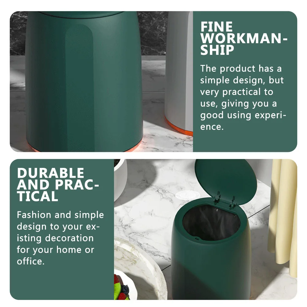 

Double-Layer Household Trash Bin with Lid Pressing Type Kitchen Waste Container Multi-Purpose Small Garbage Can for Home Office