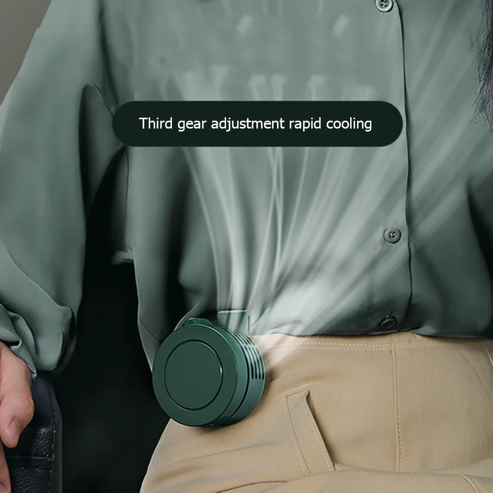 مروحة بمشبك صغير معلقة الخصر الرقبة مروحة فتاة الكهربائية مروحة تبريد الهواء 900mah USB مروحة بلا أوراق 3 سرعات المحمولة برودة الهواء