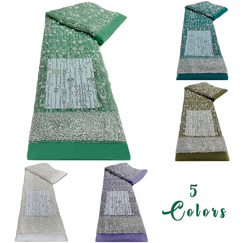 1yard Verticale Gestreepte Bloemen Pailletten Geborduurde Tule Mesh Stof Banket Jurk Prestaties Kostuum Trouwjurk DIY Naaien