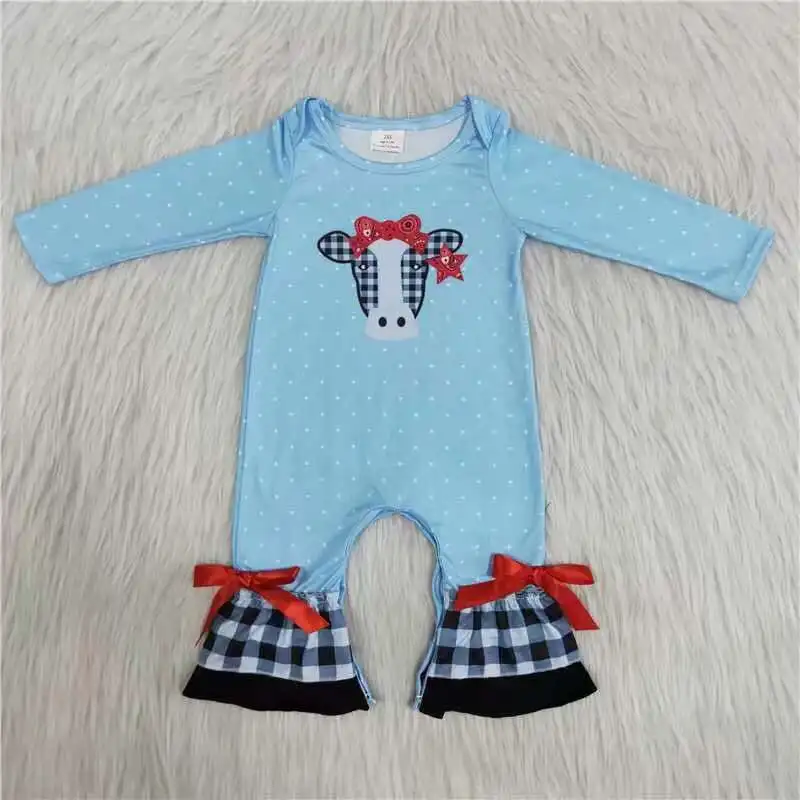 6 A27-2-1 Wholesale baby rompers kids clothes girl long sleeve romper Summer Boutique baby girl clothes