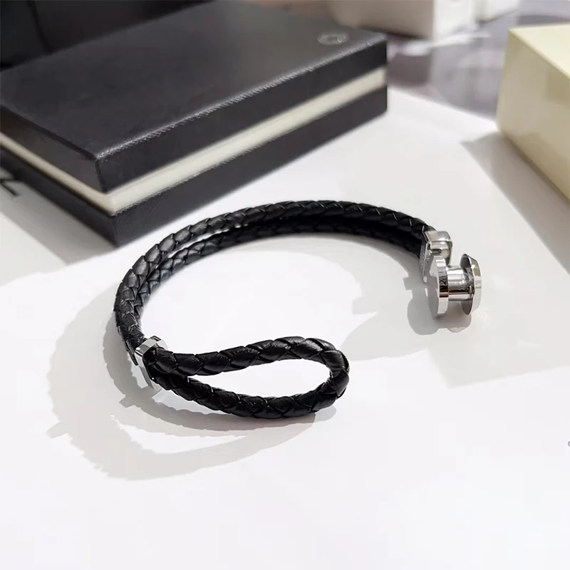 سوار Wanjia الأوروبي والأمريكي الجديد المخصص سوار MB منسوج من الفولاذ المقاوم للصدأ للرجال #3