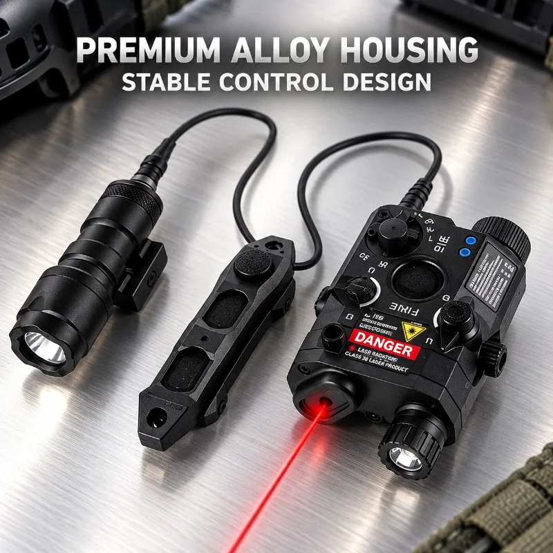 Multi‑Setting PEQ15 Inspired Alloy Display Decor Set, Adjustable Red‑Green Beam Indicator,Triple‑Function Control Switch