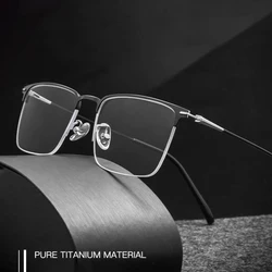 New Men Glasses Frame 2 Styles Full Rim and Half Rimless Optical Eyeglasses with Recipe for Man Prescription Spectacles Eyewear