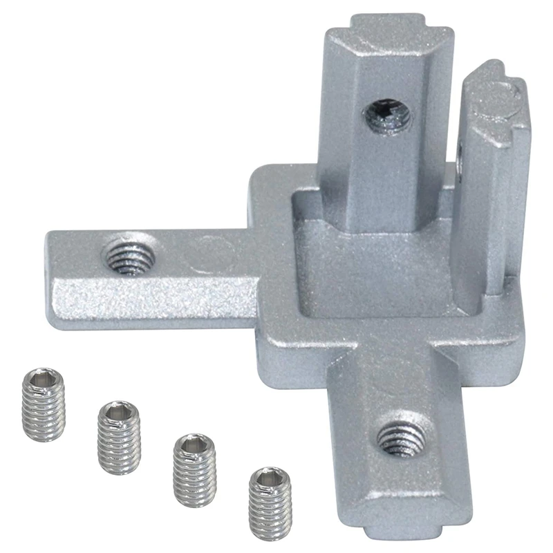 4Pc 2020 Series 3 Way End Corner Bracket Connector For European Standard 6Mm T Slot 20 X 20Mm Aluminum Extrusion Profile