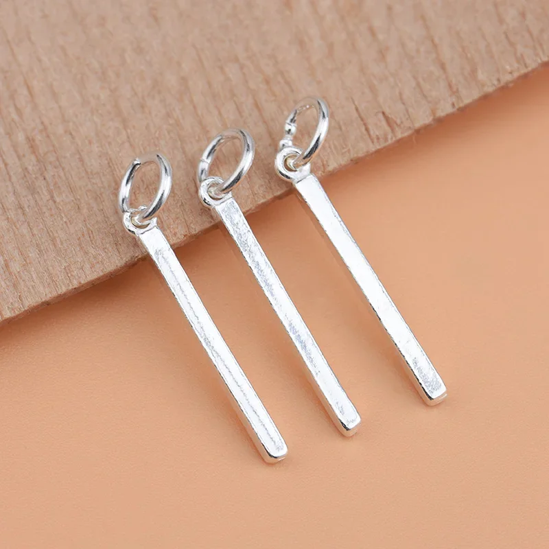 S925 sterling silver jewelry accessories  square pendant  handmade DIY string beads made of materials bracelet necklace