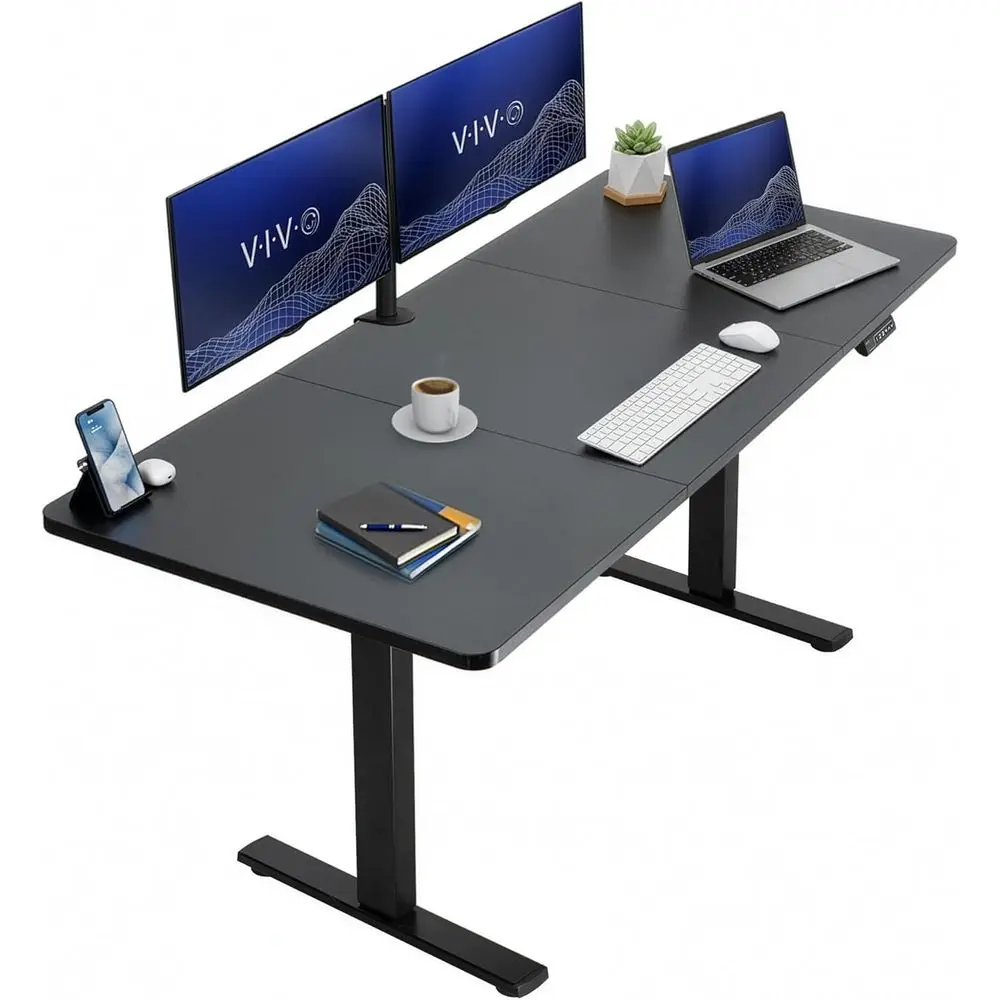 

Adjustable Height Standing Desk, 71 x 30, Memory Setting, Supports 220 lbs, Black Surface