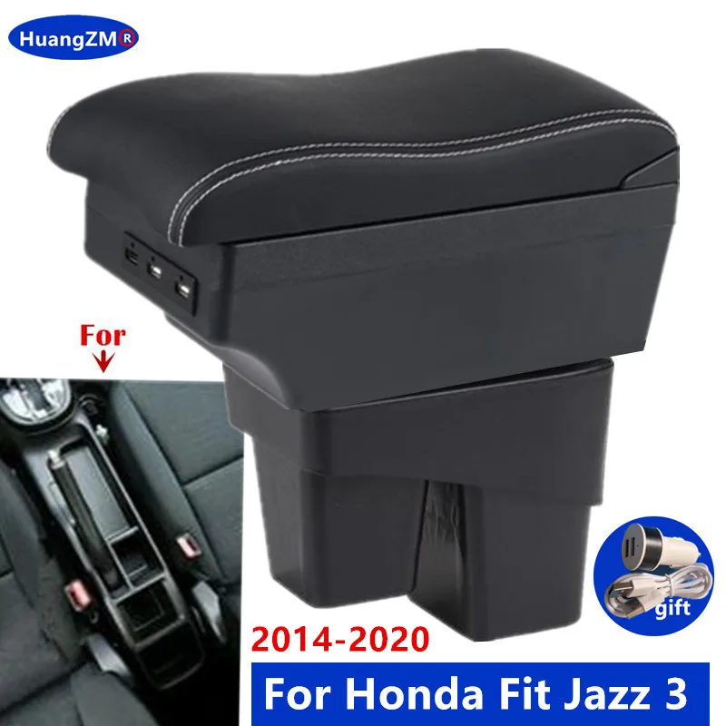 

Car Armrest Box For Honda Jazz Armrest For Honda Fit Jazz 3 2014-2019 Car Storage Box Retrofit Accessorie Simple installation