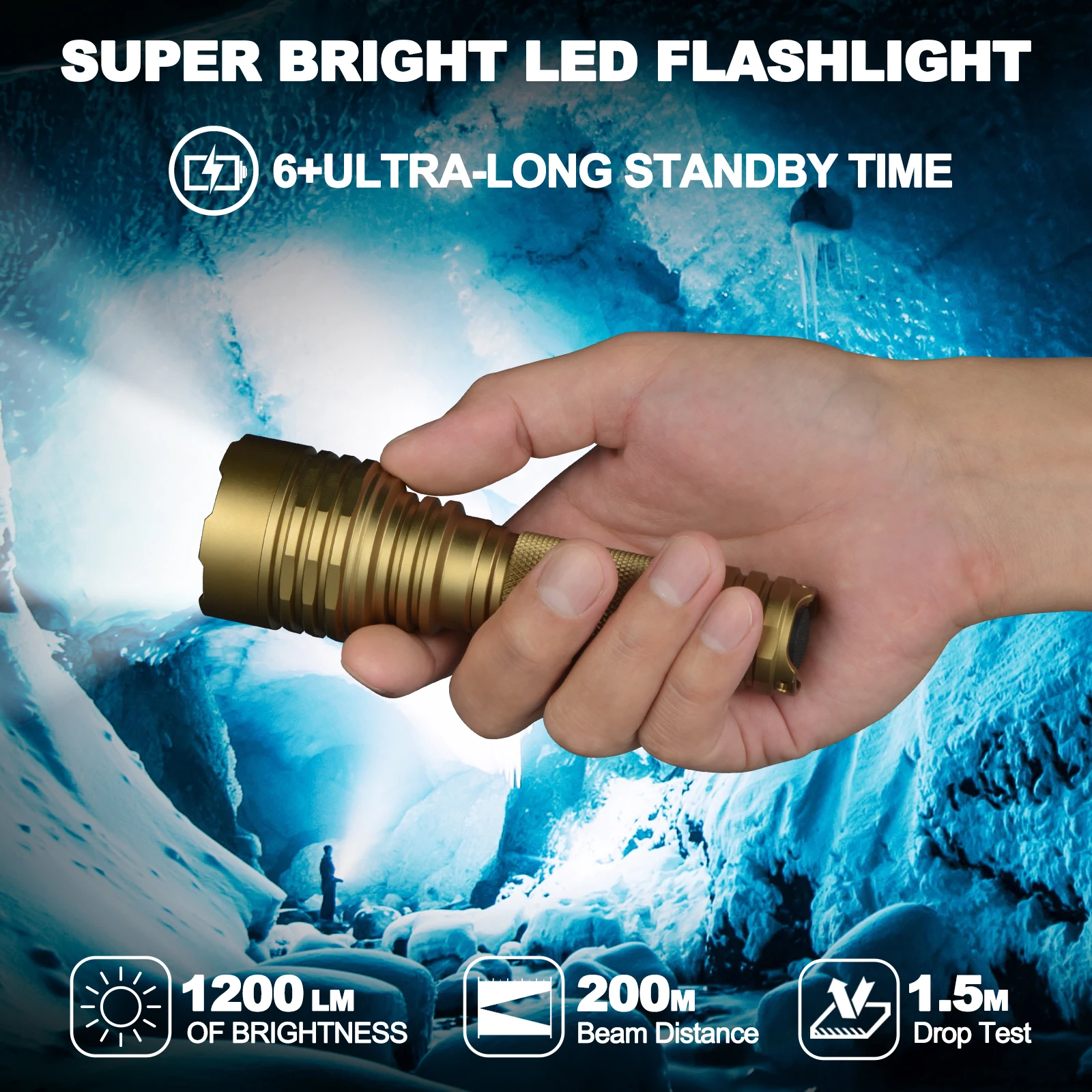 Imagem -04 - Lanterna Tática Led Ultrafire W-c8 Lanterna Portátil Portátil de 1000 Lúmens Lanterna Militar Recarregável à Prova de Água de Alta Potência para Iluminação Exterior Campismo Pesca