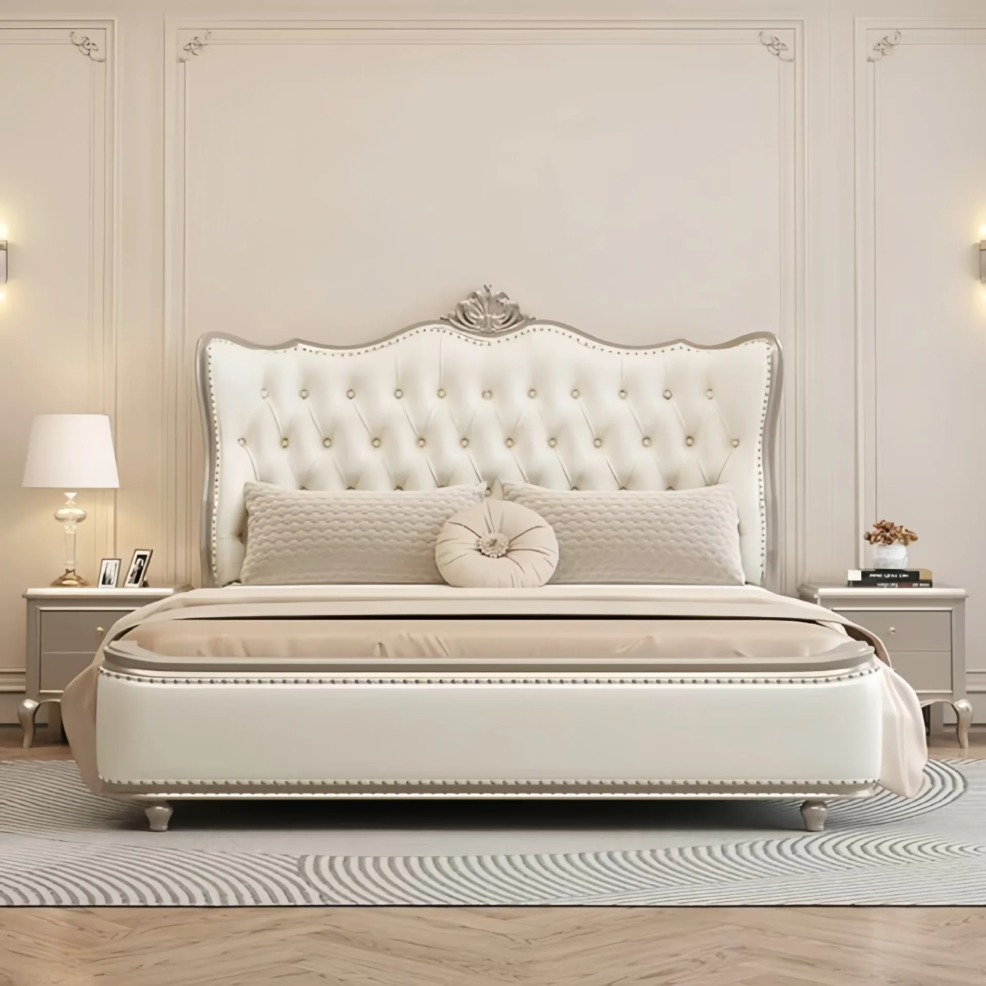 

European carved princess bed household comfortable light luxury bed frames queen size спальный гарнитур мебель bedroom furniture