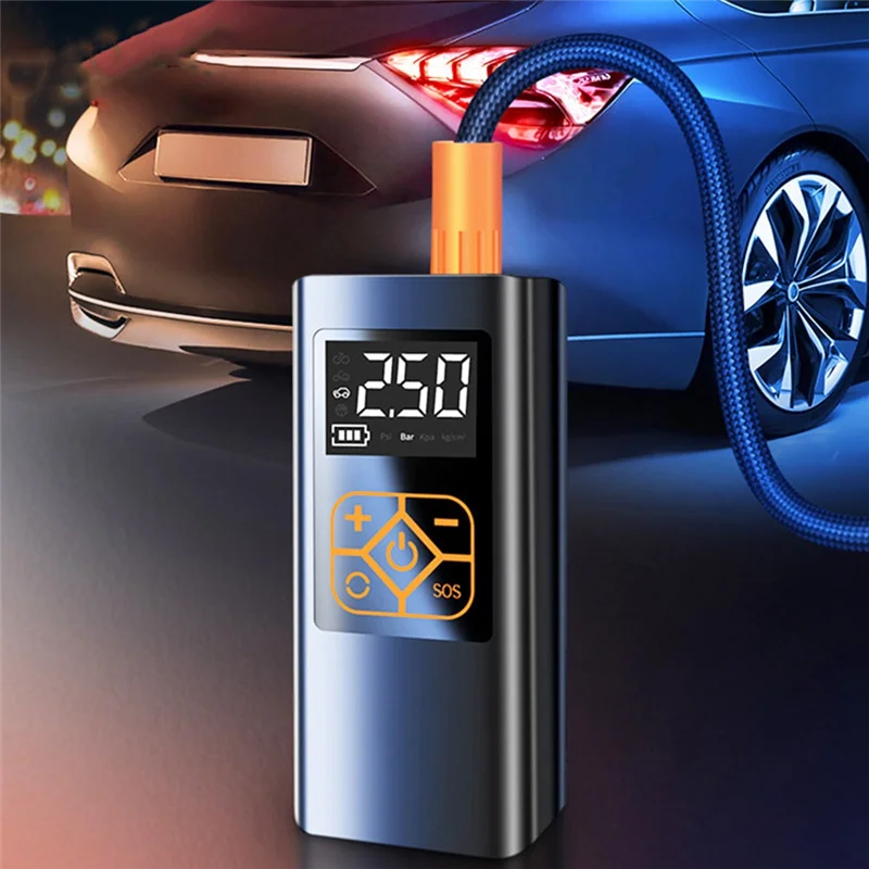 Car Air Pump Portable Car Air Compressor 4000MAh Digital Display Electric Tire Inflator Pump for Motorcycle Bicycle Boat