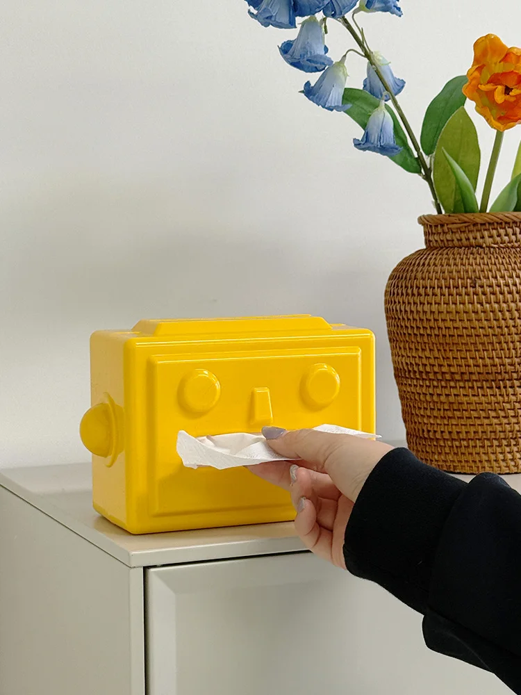 Kreative Roboter-Taschentuchbox Aufbewahrung Serviettenhalter Papierbox Dekoration Desktop-Taschentuchhalter Küchen-Taschentuchbox Geschenk für Freunde – Detail 10