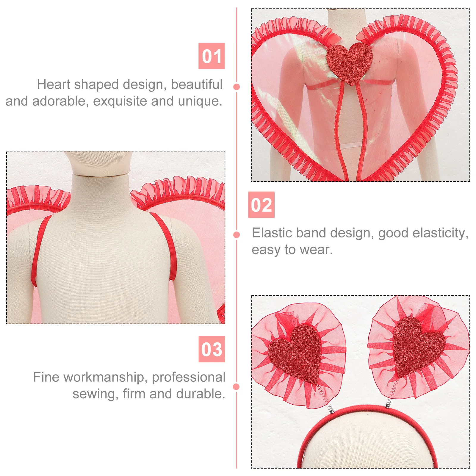 1 مجموعة 1 مجموعة الملاك الجناح ل الأبيض الجنية الجناح تأثيري عقال زي اكسسوارات هالوين الدعائم الطرف أجنحة #6