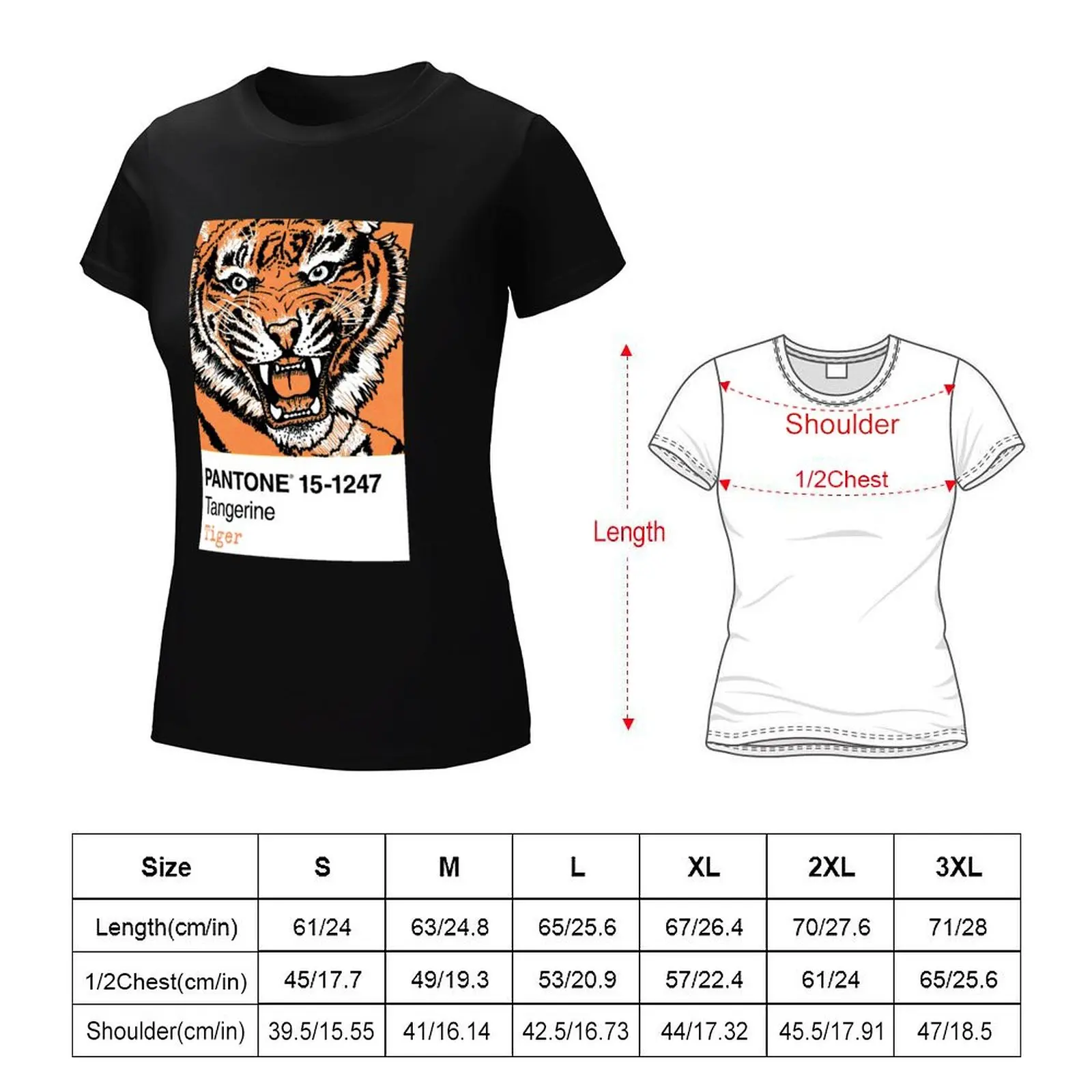 Pantone 15-400 Mandarine Tiger T-Shirt Anime Anime Kleidung Zoll Damen bekleidung