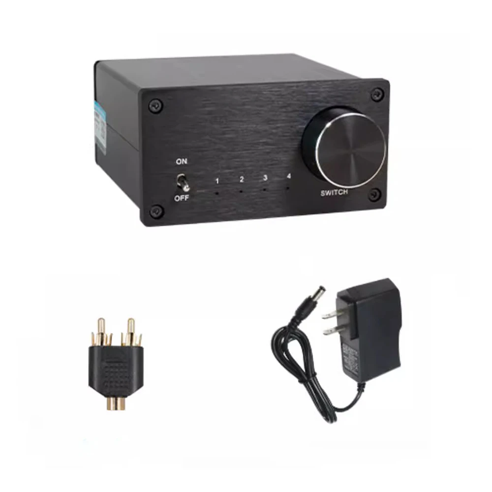 4-in-1-Out Audio Switcher – Stereo Audio Signal Selector with Lossless Sound Quality