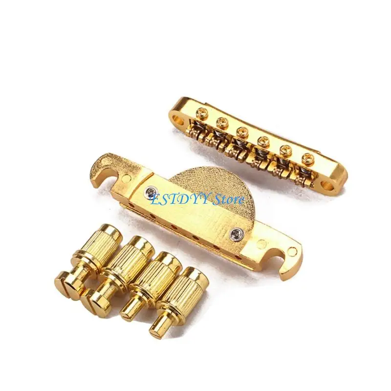 

G6DE Tigers Face Electric Guitar Bridge Adjustable Roller Saddles Guitar Bridge