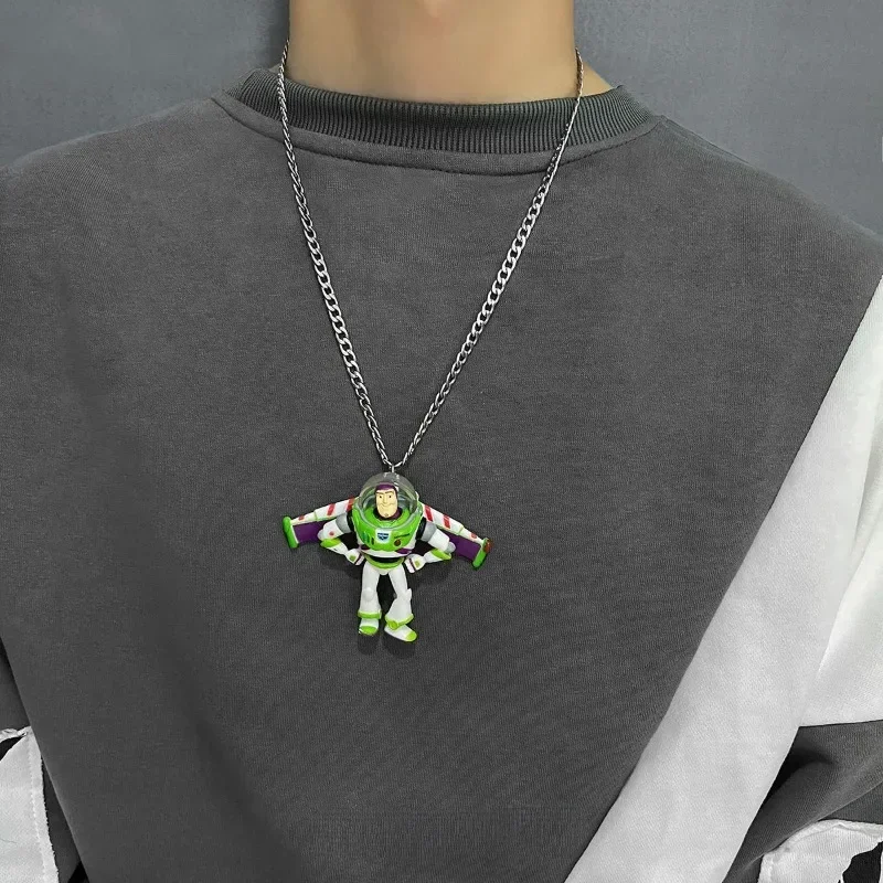 Disney Buzz Lightyear Cute Boy's Comfortable, Fashionable and Versatile Advanced Cartoon Creative Clavicle Necklace Pendant