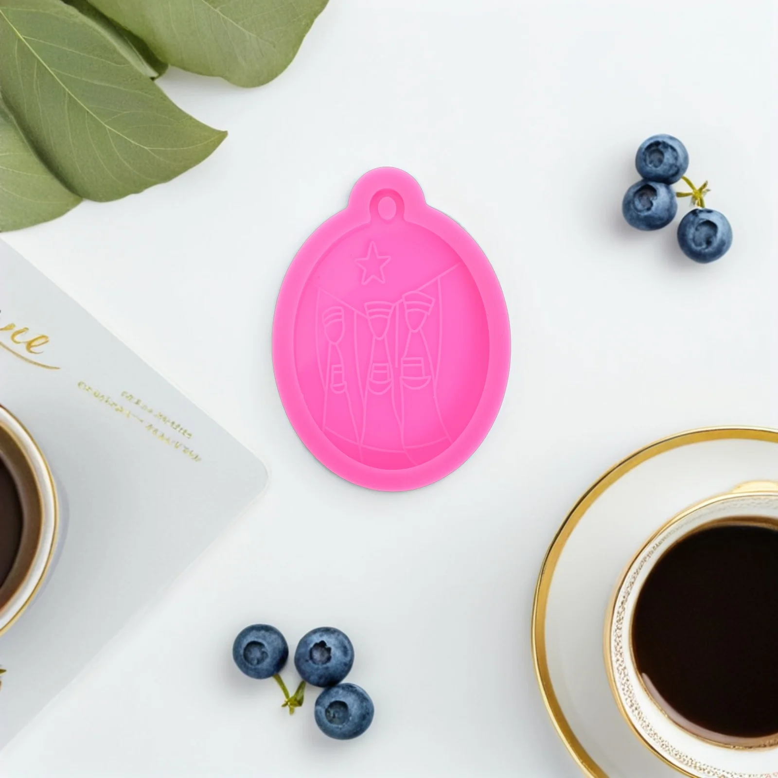 الايبوكسي الراتنج قالب من السيليكون بورتوريكو ثلاثة الرجال مرنة الحرفية المفاتيح صنع المجوهرات DIY لوازم المفاتيح الراتنج قوالب #5