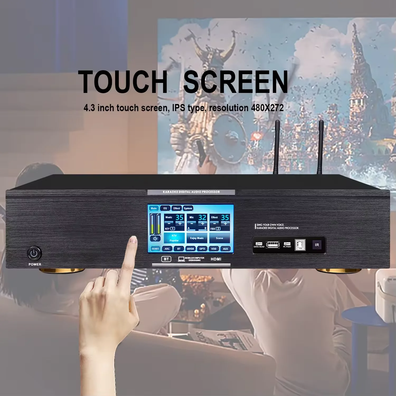 GAW-M680 600watt karaoke amplifier system three in one wireless microphone system for church theater multifunctional