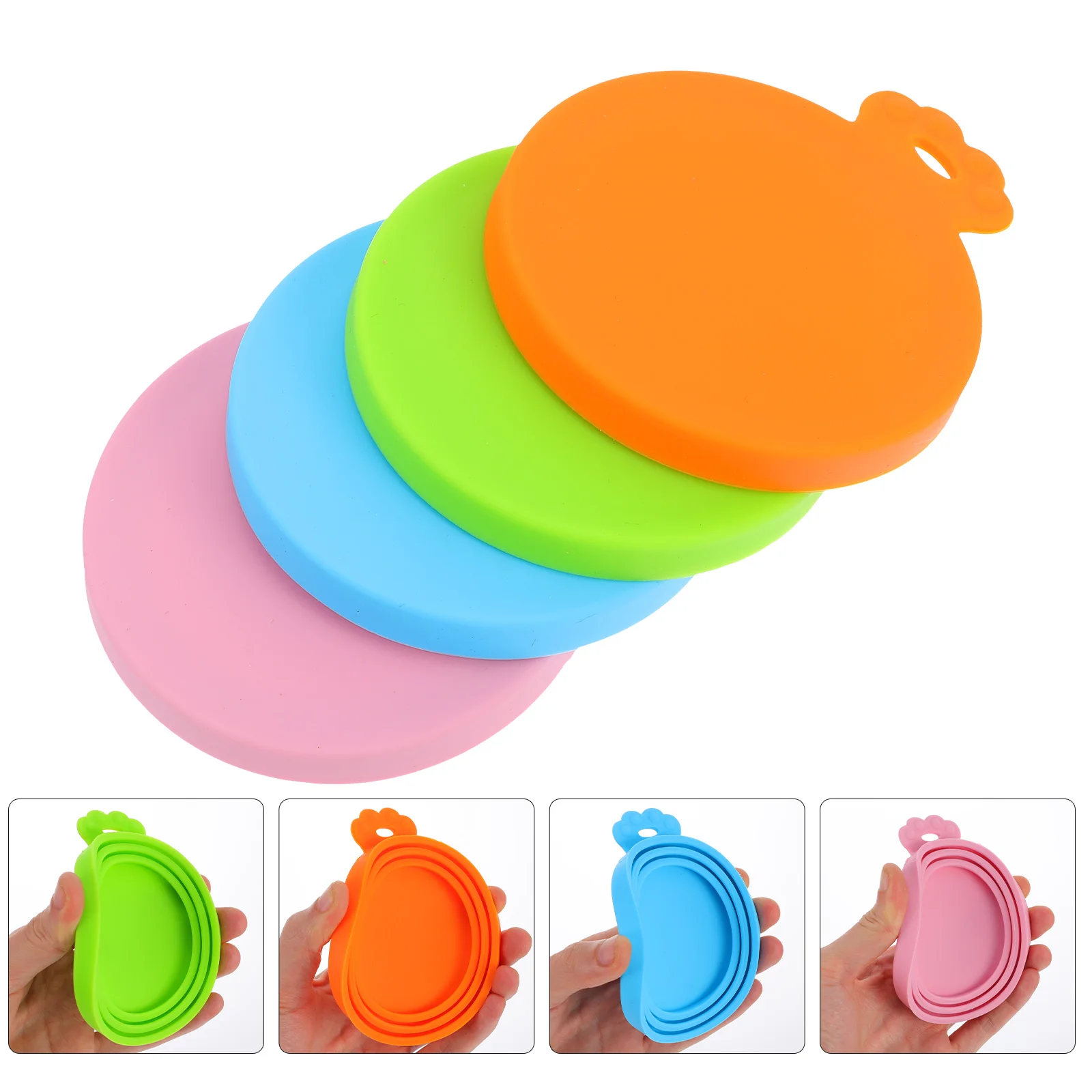 

4pcs Pet Can Covers Dog Cat Food Lid Saver Silicone Seal Storage Feeding Supplies Fresh Keeper Bowl Accessories