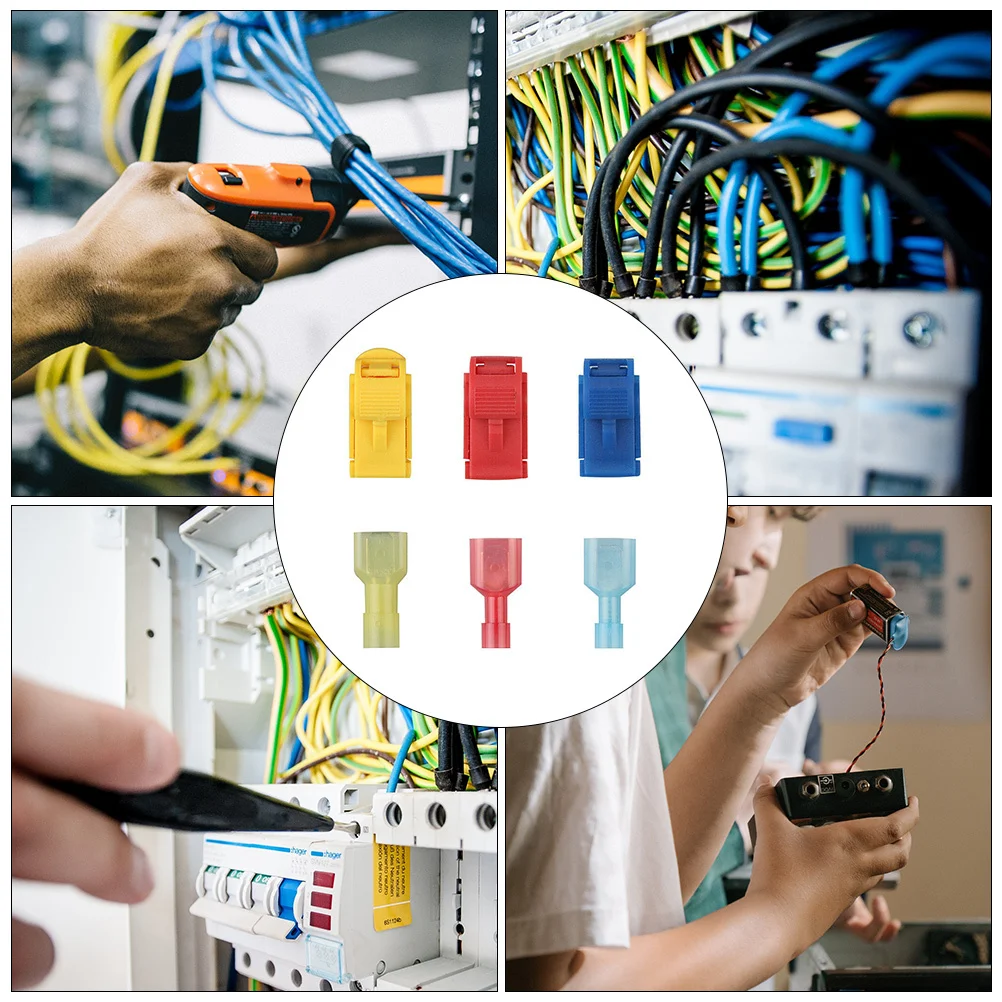 

1 комплект, комплект клемм для проводов T-Tap, пружинный зажим из нержавеющей стали, высокая эластичность, защита от старения пламени, простое управление, быстрое подключение