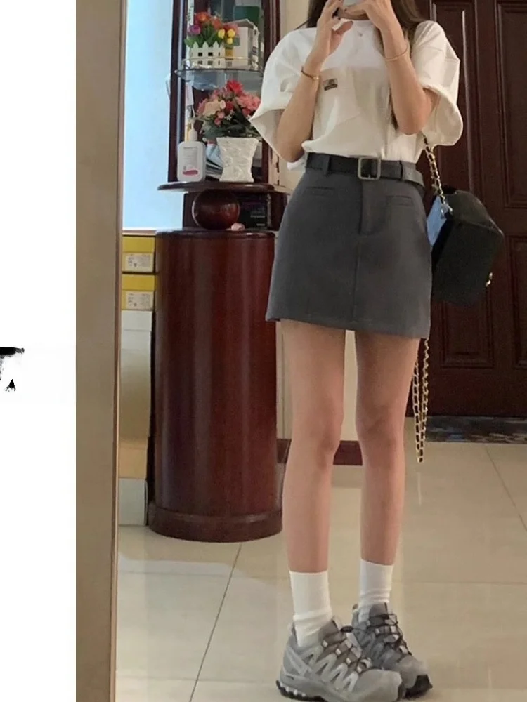 

Женская юбка Deep ey Suit ort с высокой талией, новая весенняя коллекция, больших размеров, утягивающая, А-силуэт, облегающая, средней длины