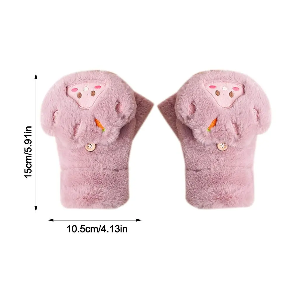 لطيف نصف اصبع قفازات الكرتون رشاقته الشتاء الوجه متابعة القفازات الدفء الباردة واقية قصيرة أصابع قفازات للنساء الفتيات